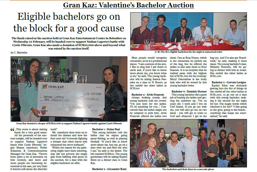 Gran Kaz Valentine’s Bachelor Auction